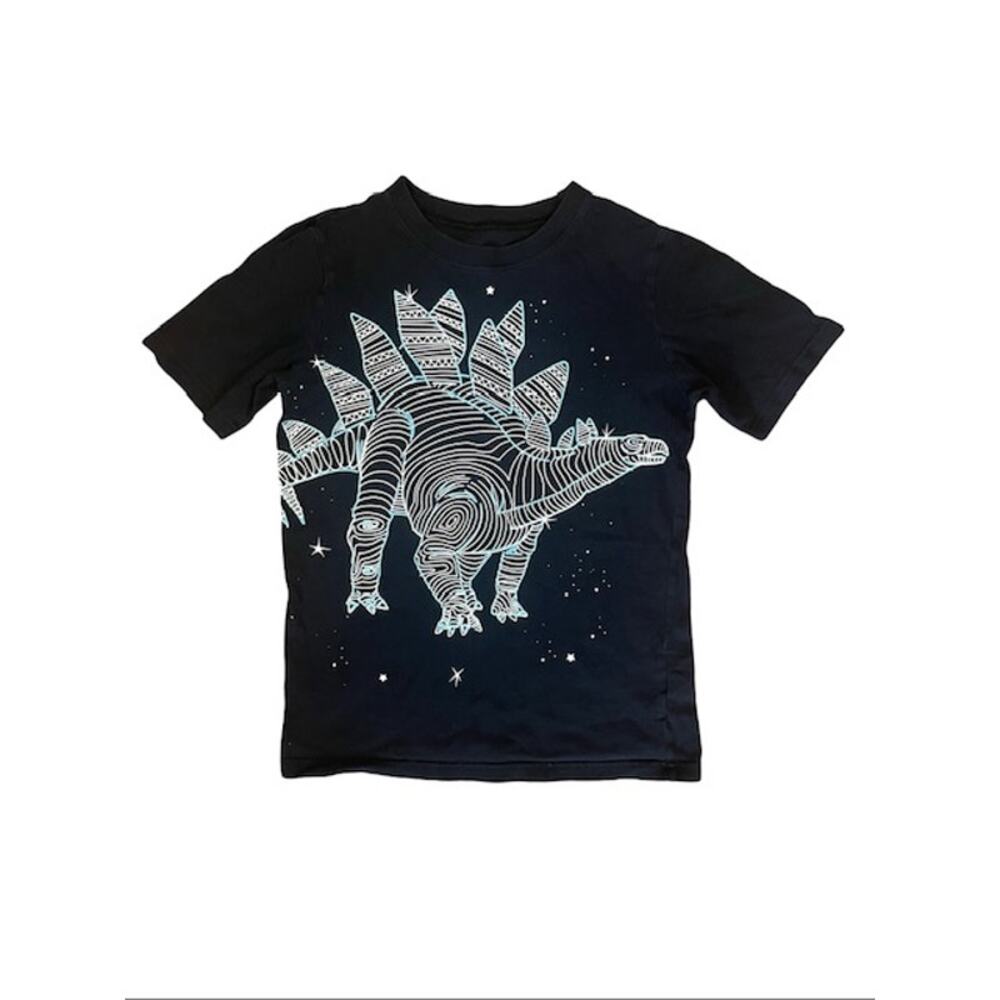 Carter’s Kids Stegosaurus Dinosaur Tee Size 10/12 Navy Blue Short Sleeve
